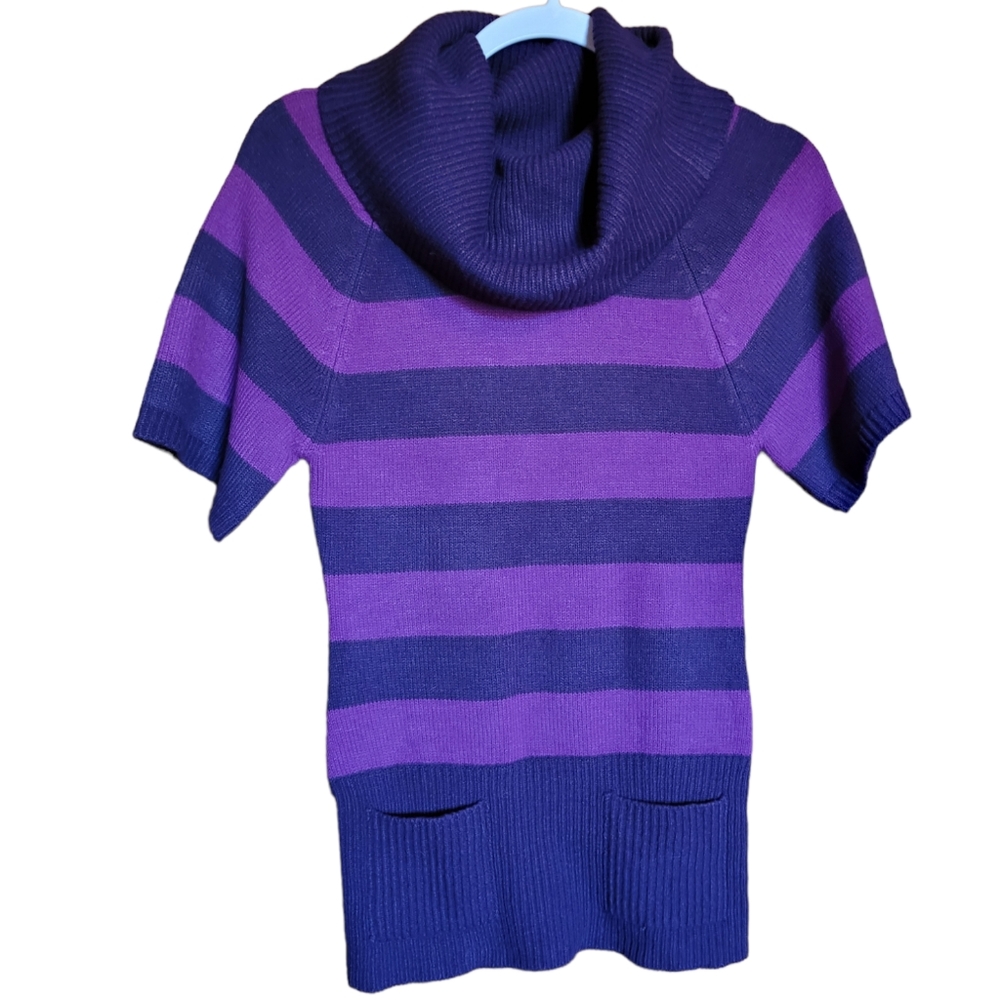 Planet Gold Women's Short Sleeve Pullover Sweater Striped Sz M